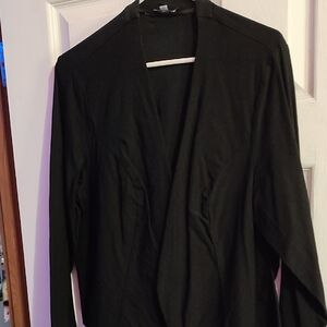 Black Open-Front Blazer Jacket - Women's Lightweight Layer